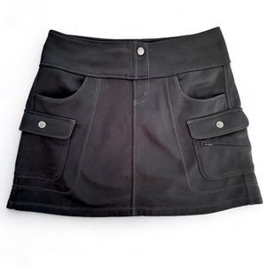 Athleta Women's Snowslide Fleece Lined Mini 5 Pocket Cargo Skirt Black Sz S